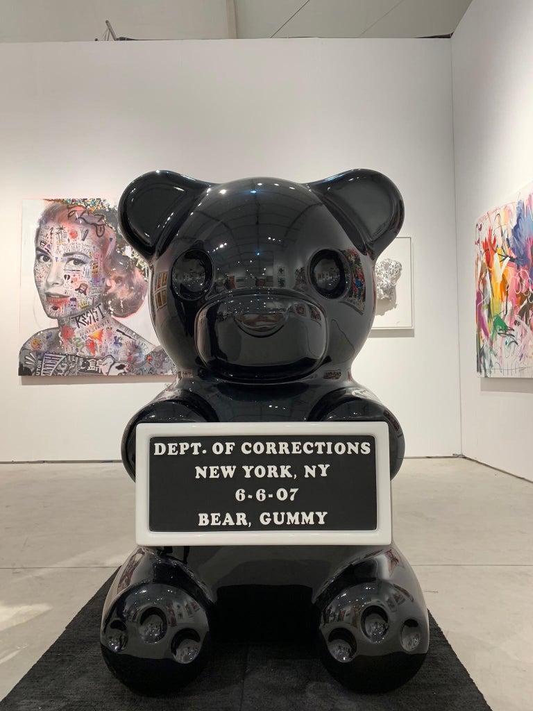 Whisbe 4ft Foot Metallic Black Vandal Gummy Bear For Sale at 1stdibs