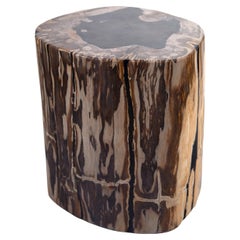 Whiskey Barrel Petrified Wood End Table