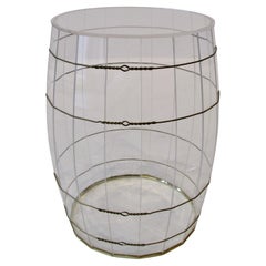 Vintage Whiskey Barrel Shape Lucite Side Table