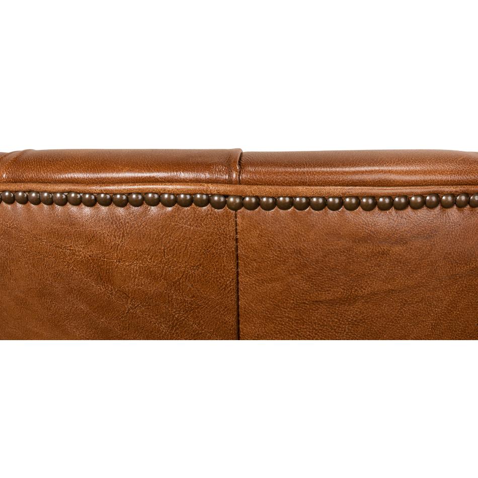 Chaise longue géorgienne à dossier en tonneau Whiskey Brown en vente 2