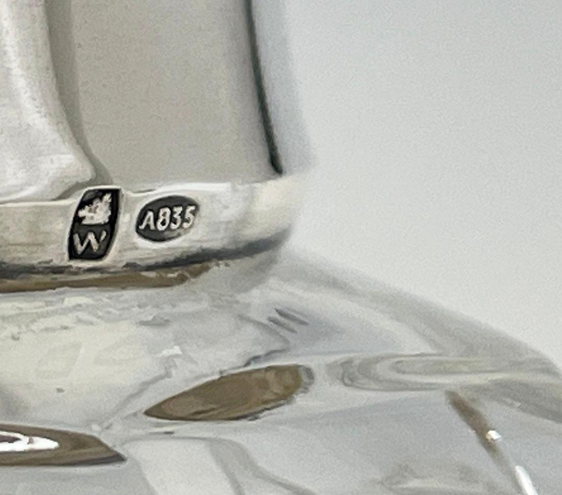Decanter per whisky con collare d'argento di Wolfers Frères per Val Saint Lambert In condizioni buone in vendita a Delft, NL