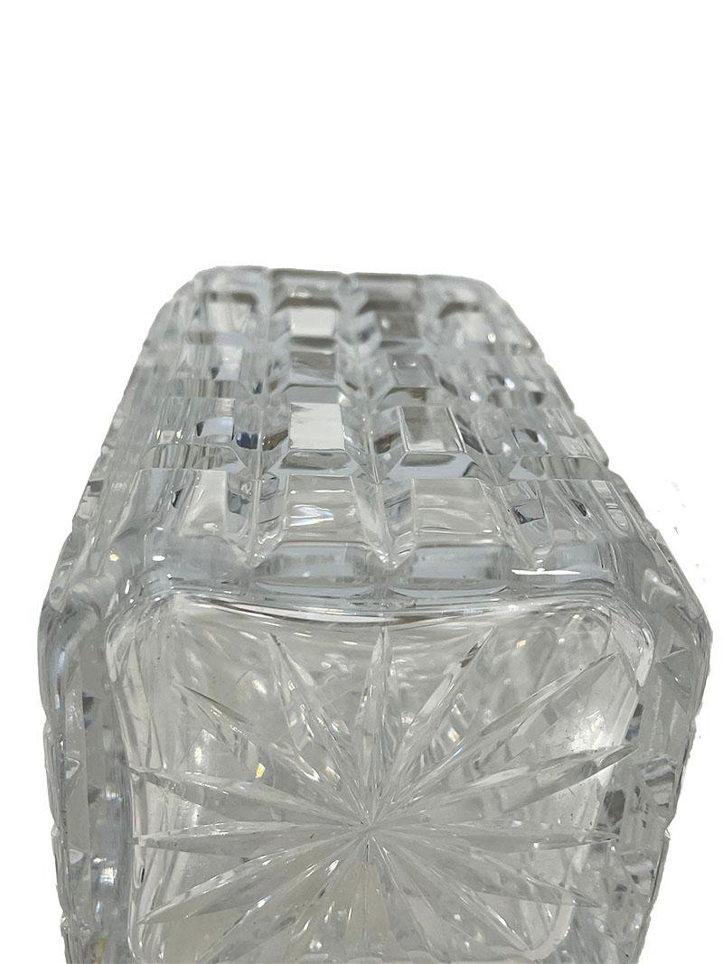 XX secolo Decanter per whisky con collare d'argento di Wolfers Frères per Val Saint Lambert in vendita