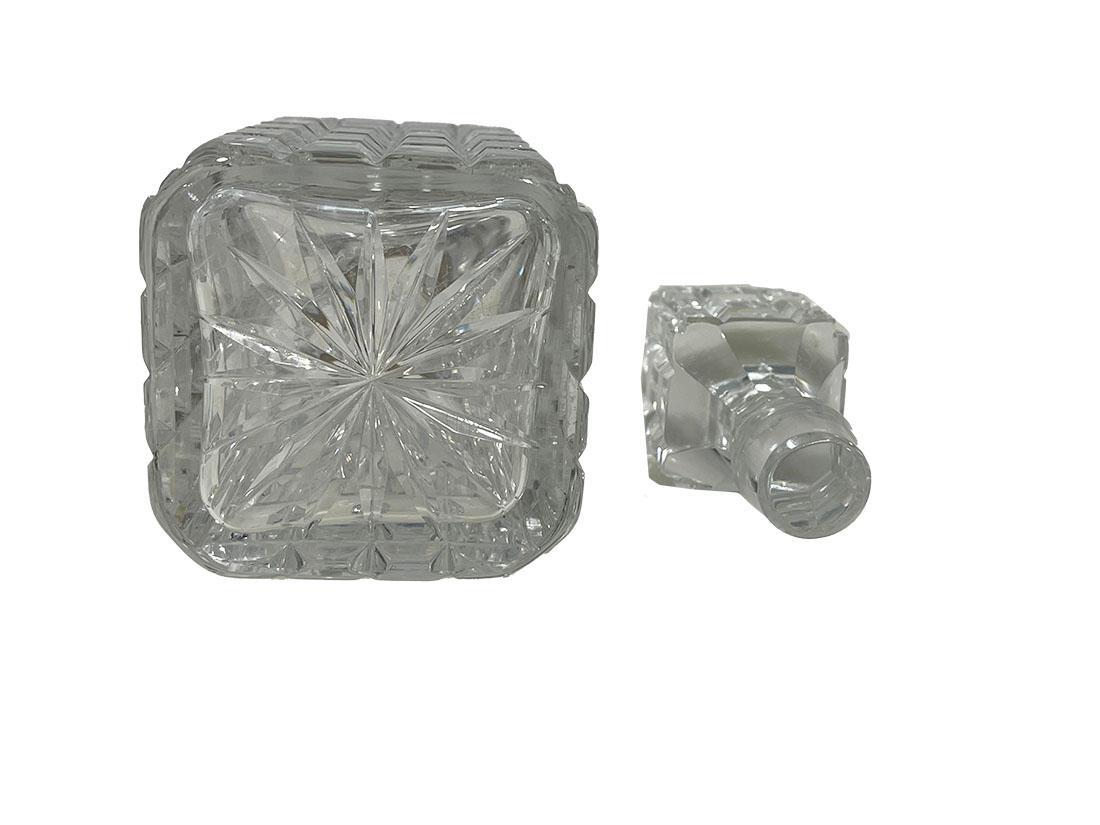 Argento Decanter per whisky con collare d'argento di Wolfers Frères per Val Saint Lambert in vendita