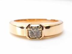 Whiskey Diamond - Men's Unisex Ring 1.03ct Natural Fancy Brown GIA 18K Pink Gold