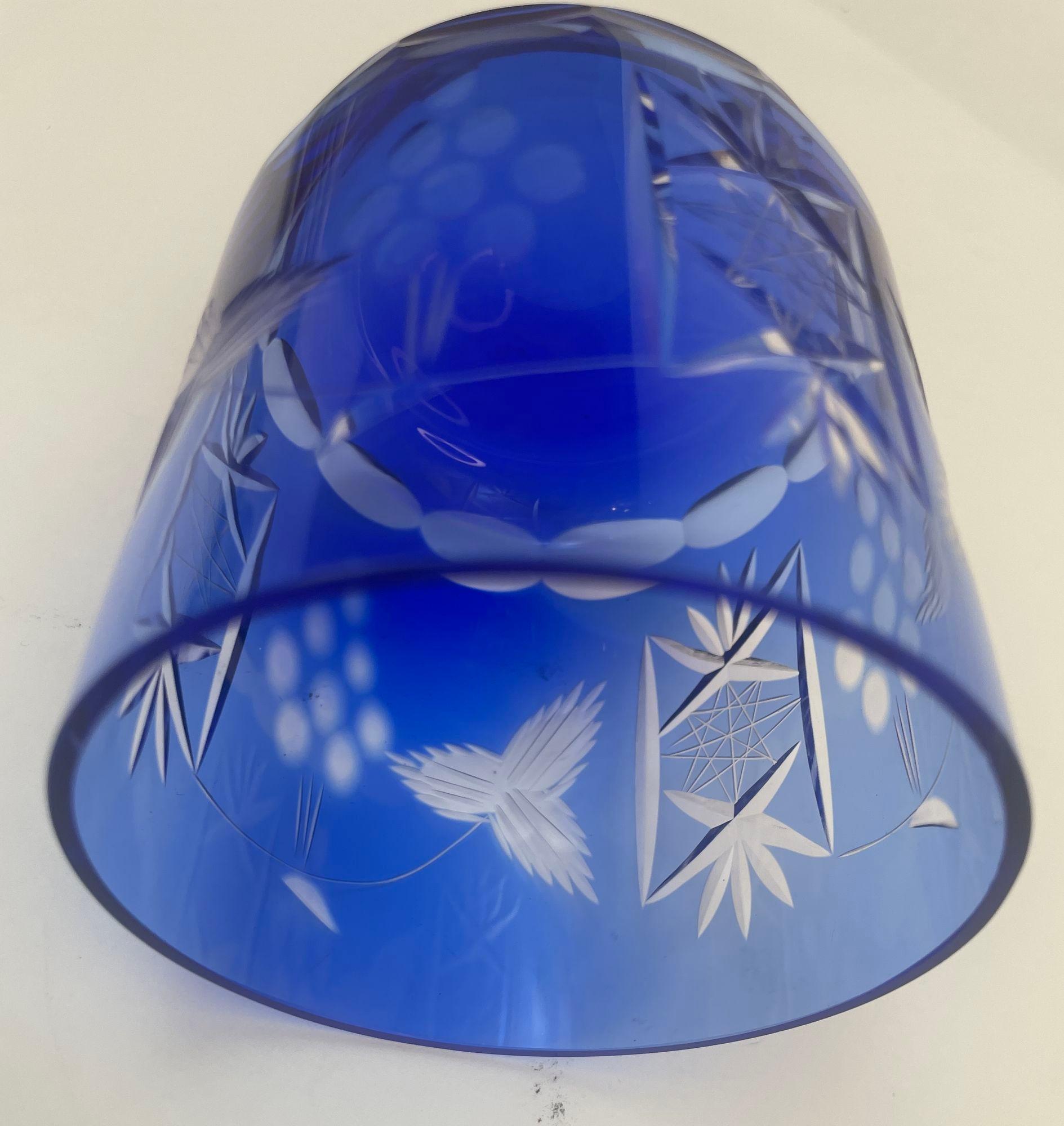 Copas de Whisky Estilo Baccarat Cristal Tallado Azul Zafiro Juego de 8 en venta 9