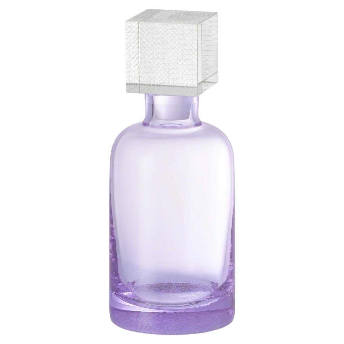 Whisky Cube Carafe, Hand-Blown Czech Glass, by Lukáš Houdek - Alexandrite For Sale