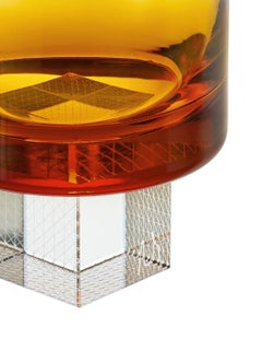 Whisky Cube Glass Set, Hand-Blown Czech Glass, by Lukáš Houdek - Amber