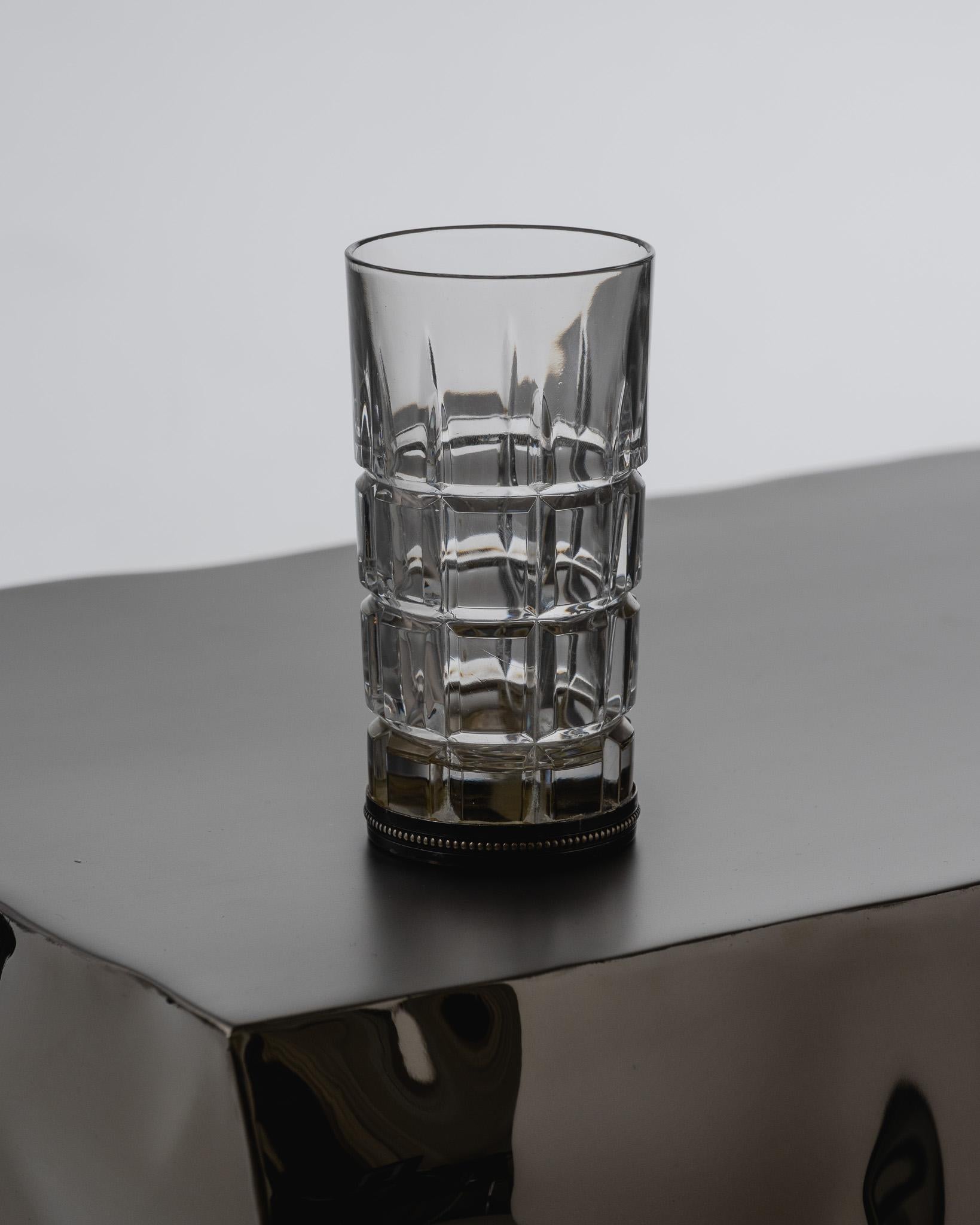 Mid-Century Modern Whisky Decanter and Set of 4 Crystal Glasses, 1960s For Sale