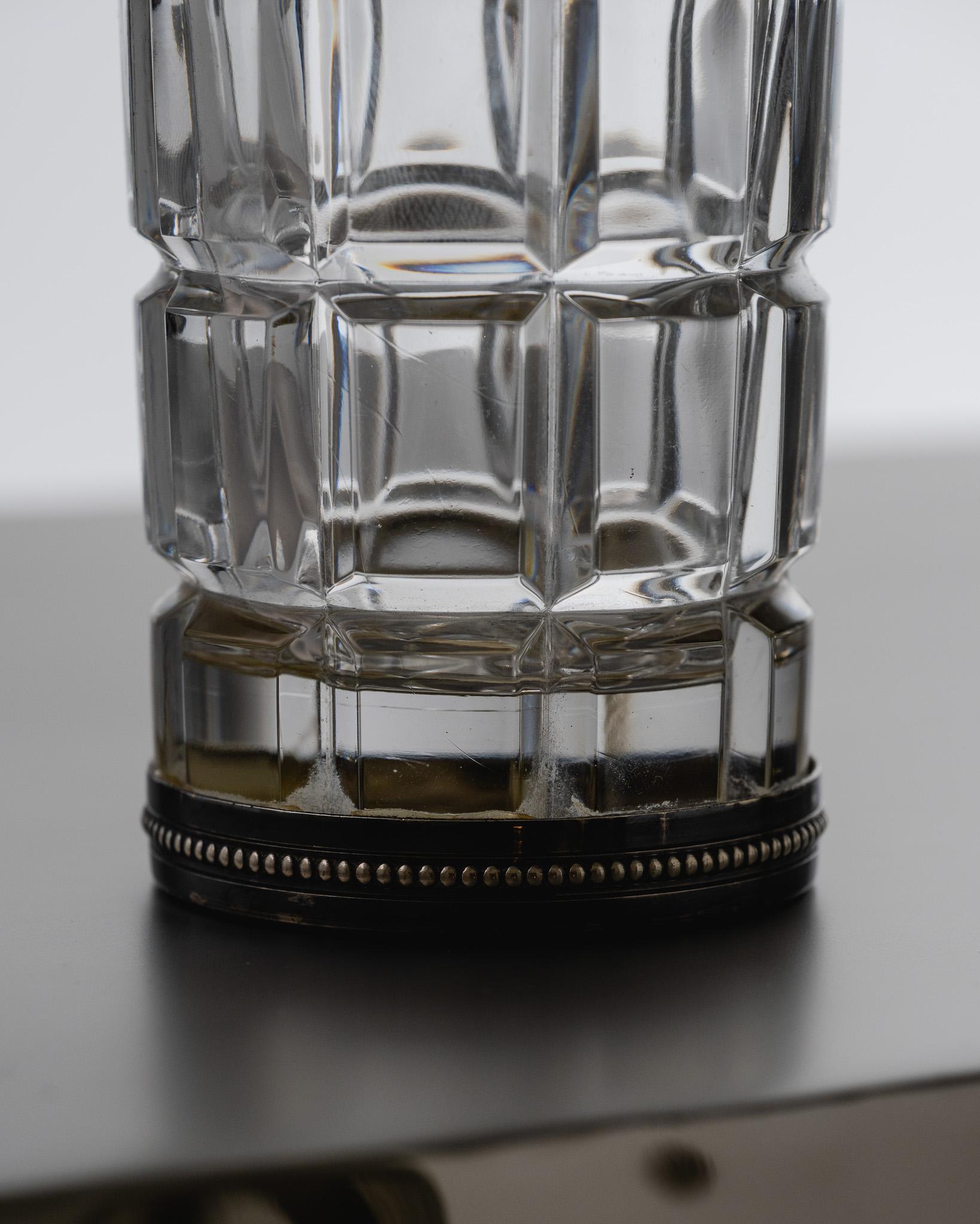 Unknown Whisky Decanter and Set of 4 Crystal Glasses, 1960s For Sale