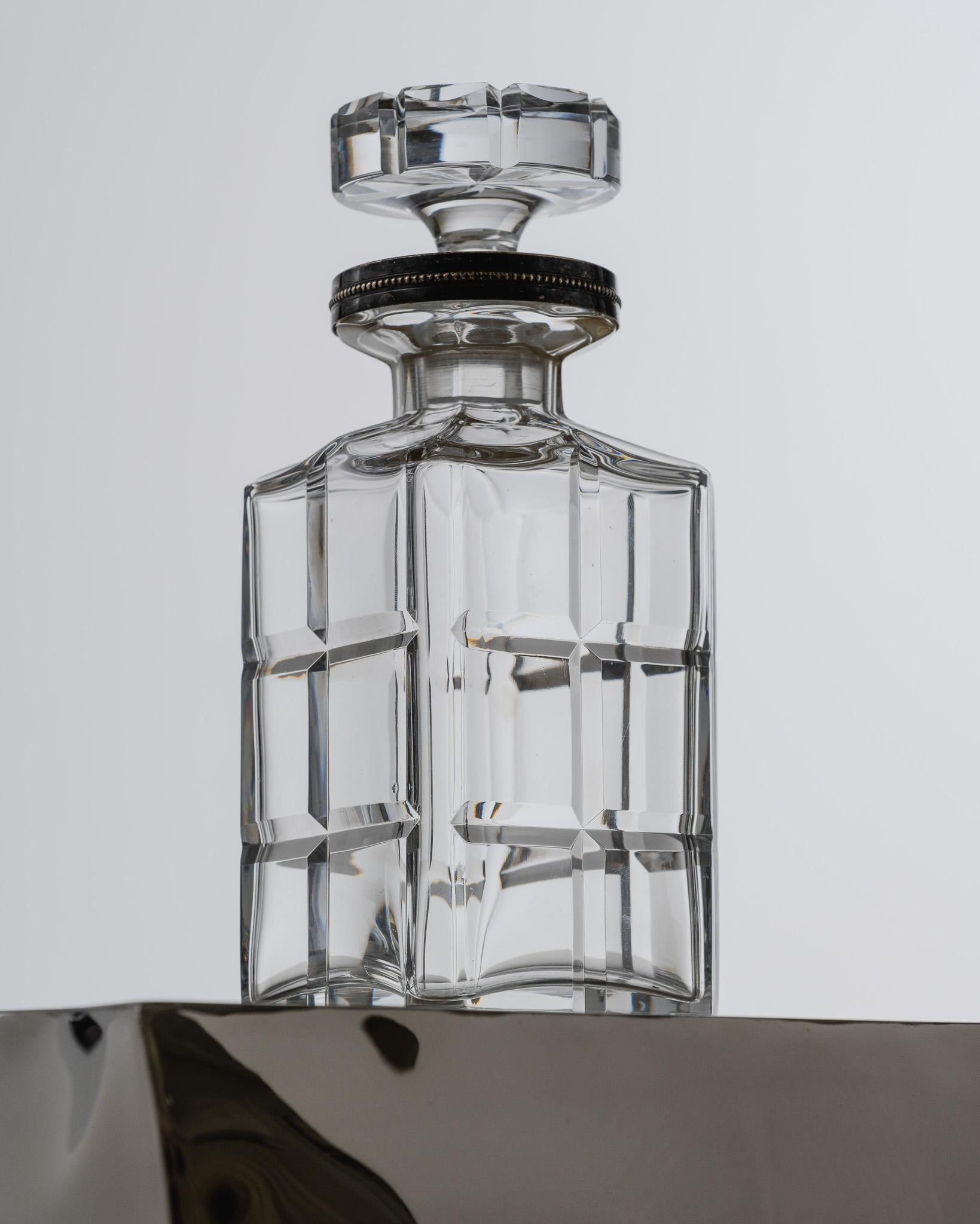 Whisky Decanter and Set of 4 Crystal Glasses, 1960s For Sale 1