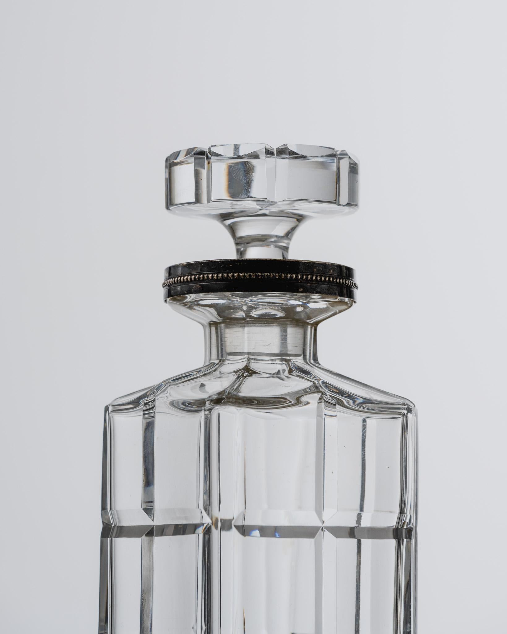 Whisky Decanter and Set of 4 Crystal Glasses, 1960s For Sale 2