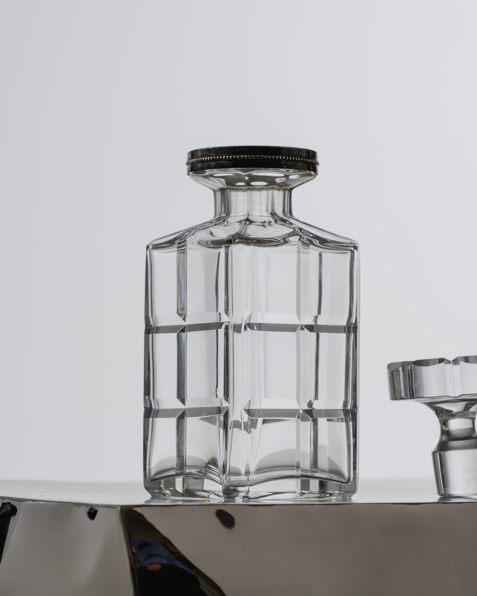 Whisky Decanter and Set of 4 Crystal Glasses, 1960s For Sale 3