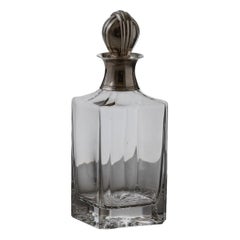 Whisky decanter crystal and silver-plated metal, 1950s