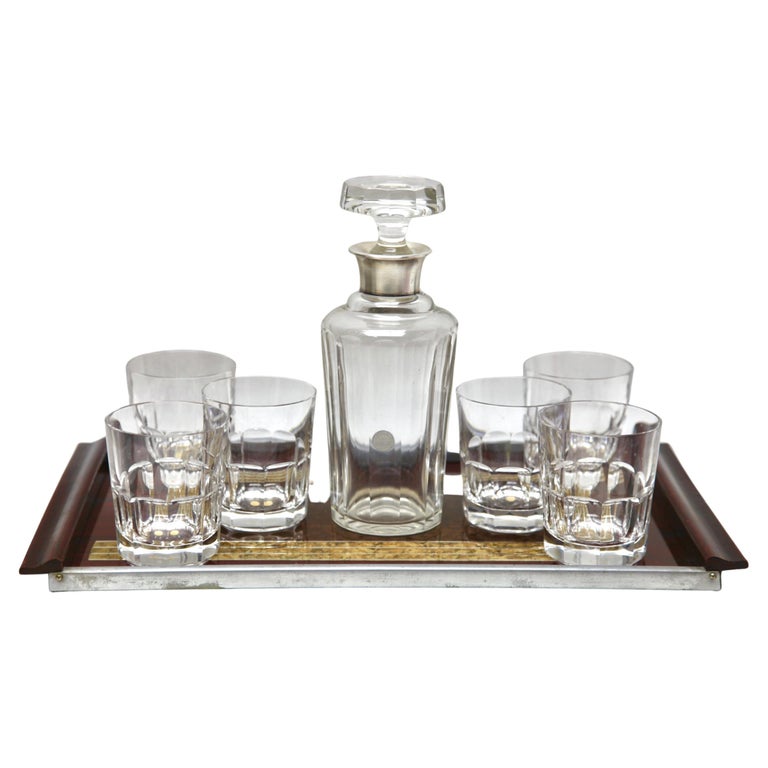 Whisky Set by Val Saint Lambert Decanter + 6 glasses Belgium, with