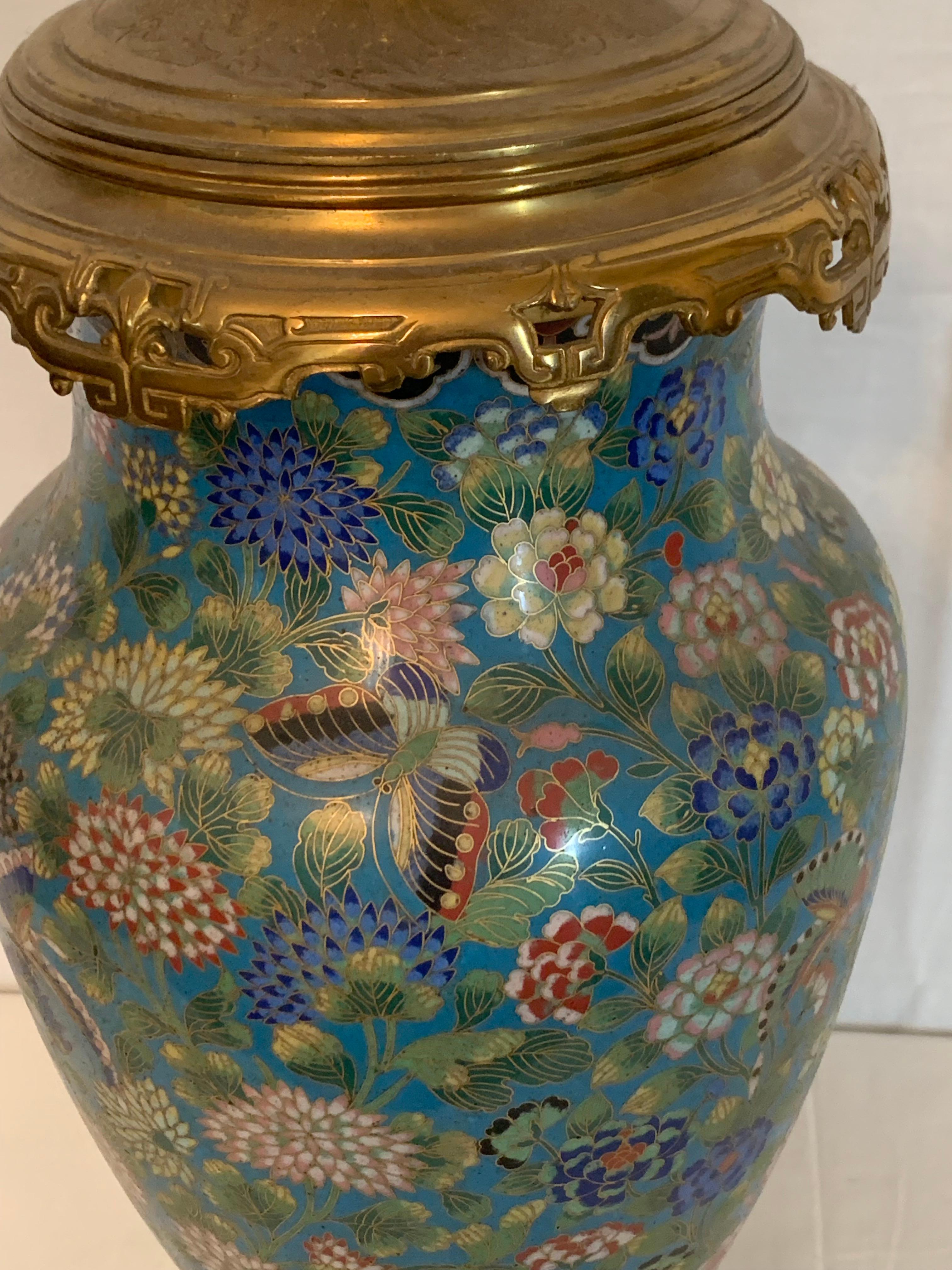 Wismisch  lampe cloisonne und bronze chinesisch  exportieren (Chinesischer Export) im Angebot