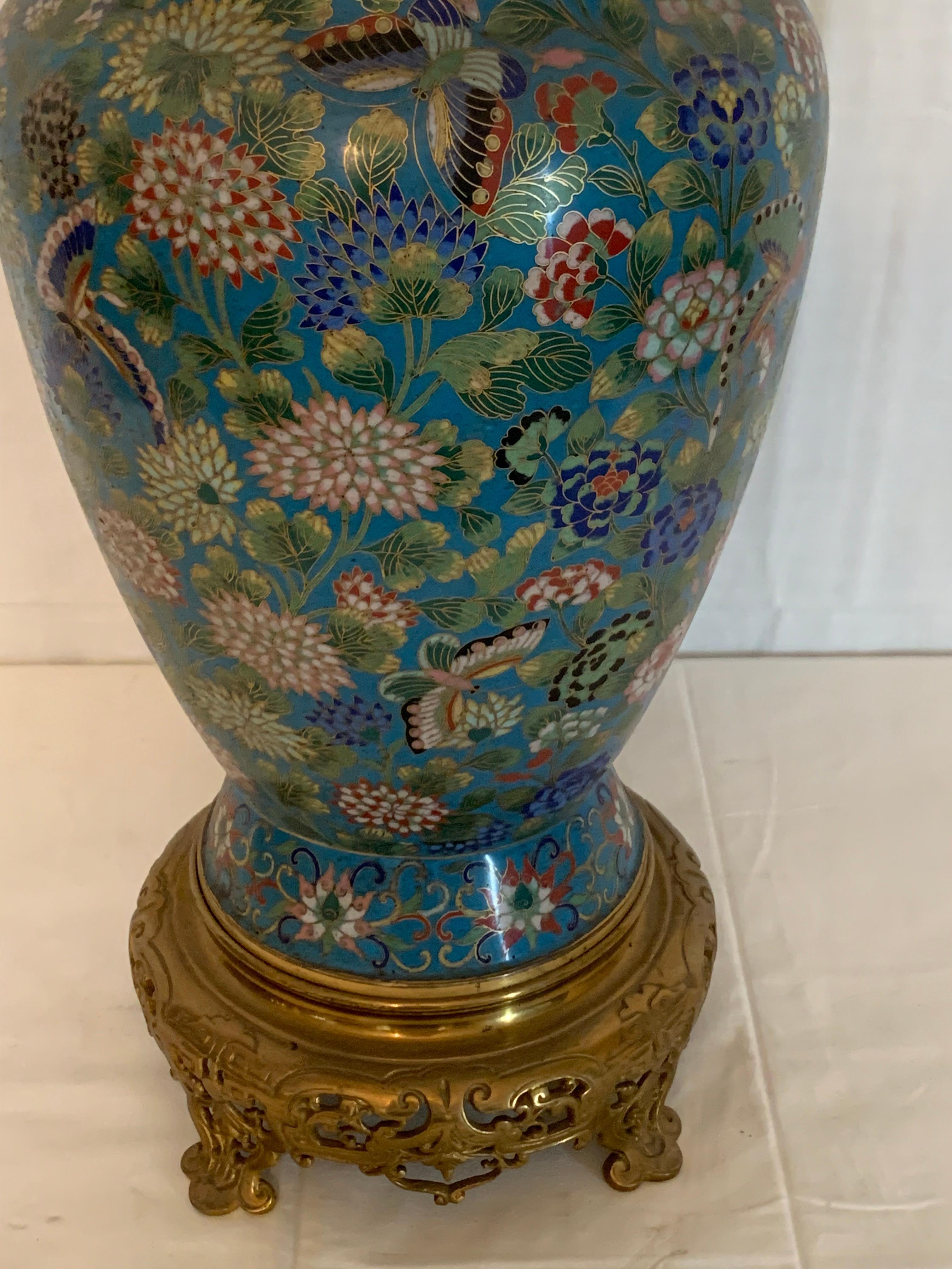 Wismisch  lampe cloisonne und bronze chinesisch  exportieren (Europäisch) im Angebot