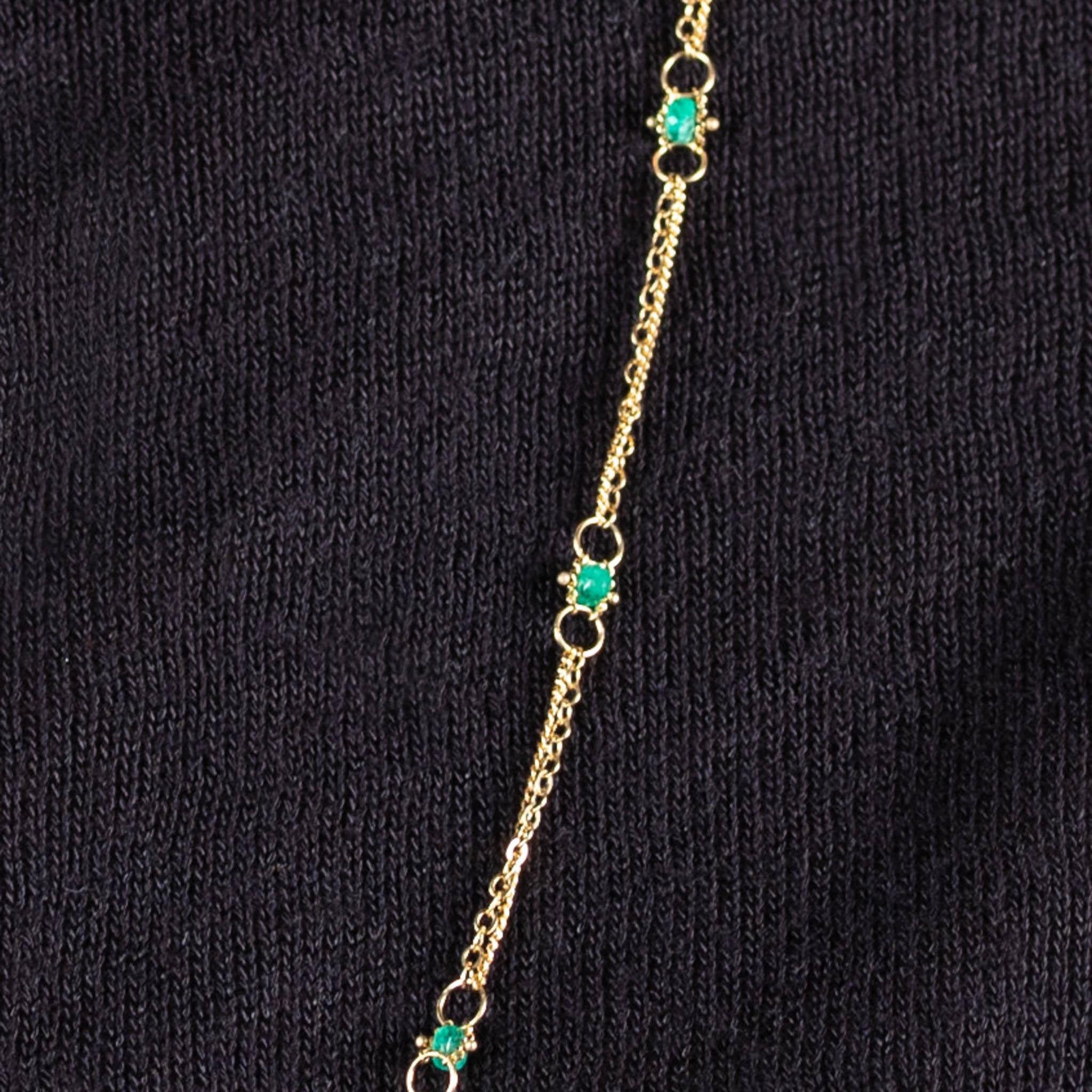 Whisper Chain Necklace in Emerald In New Condition For Sale In Chapel Hill, NC