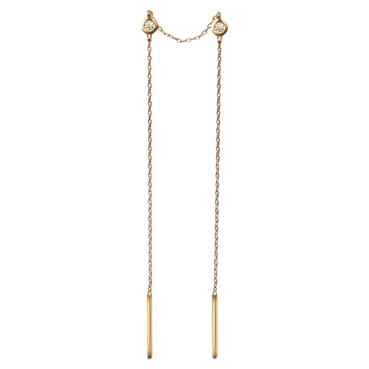 Whisper Diamond Threader Earring in 14K Gold by Anastassia Sel Jewelry