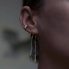 Whisper Opal Threader Earring in 14K Gold by Anastassia Sel Jewelry