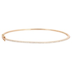Whisper Thin 14K (or 18k upon request) Rose Gold Diamond Line Bracelet