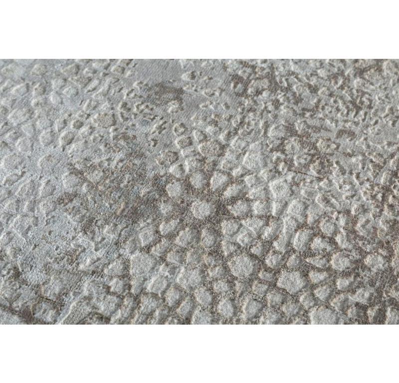 Alfombra Anudada a Mano Whispering Windscape Blanco Antiguo y Marfil Oscuro 168x240 cm Indio en venta