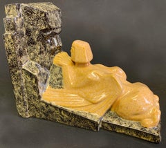 "Whispering with the Sphynx", Stunning, Rare Art Deco Bookends, France