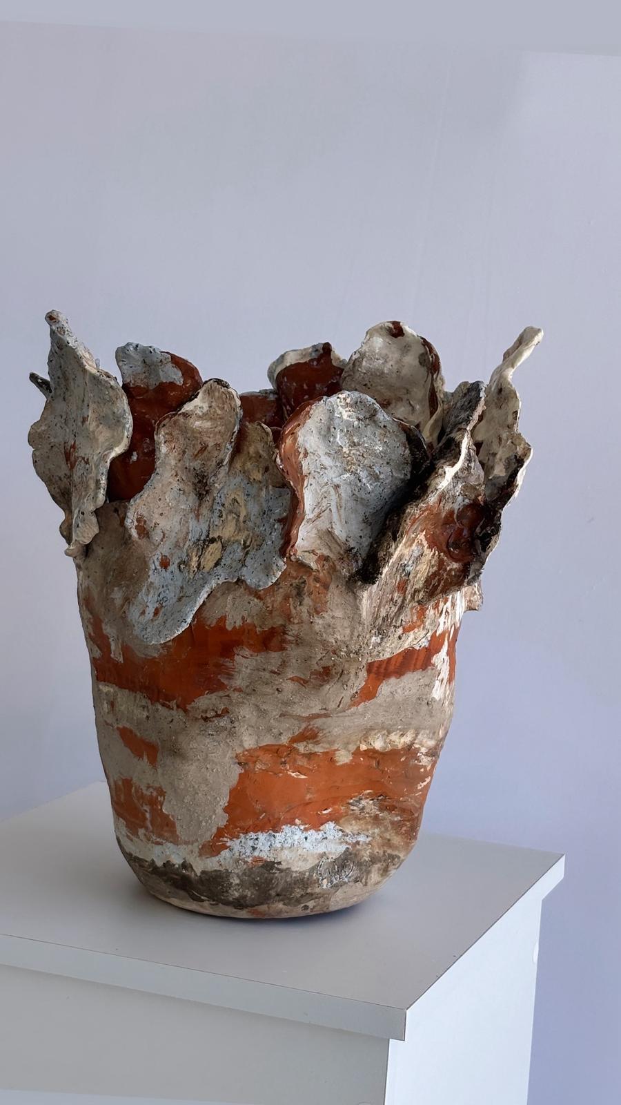 Hand-Crafted Whispers of autumn collection   Ember Crown Vase For Sale