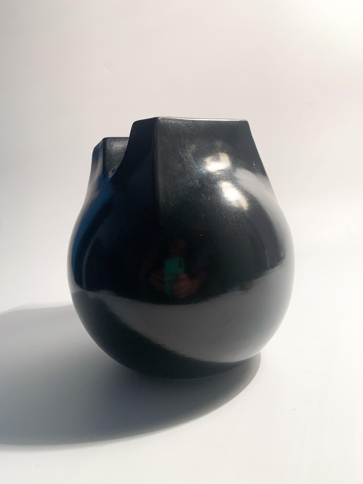 Whistle Ceramic Vase with Double Mouth by Franco Bucci from the 1970s For Sale 2