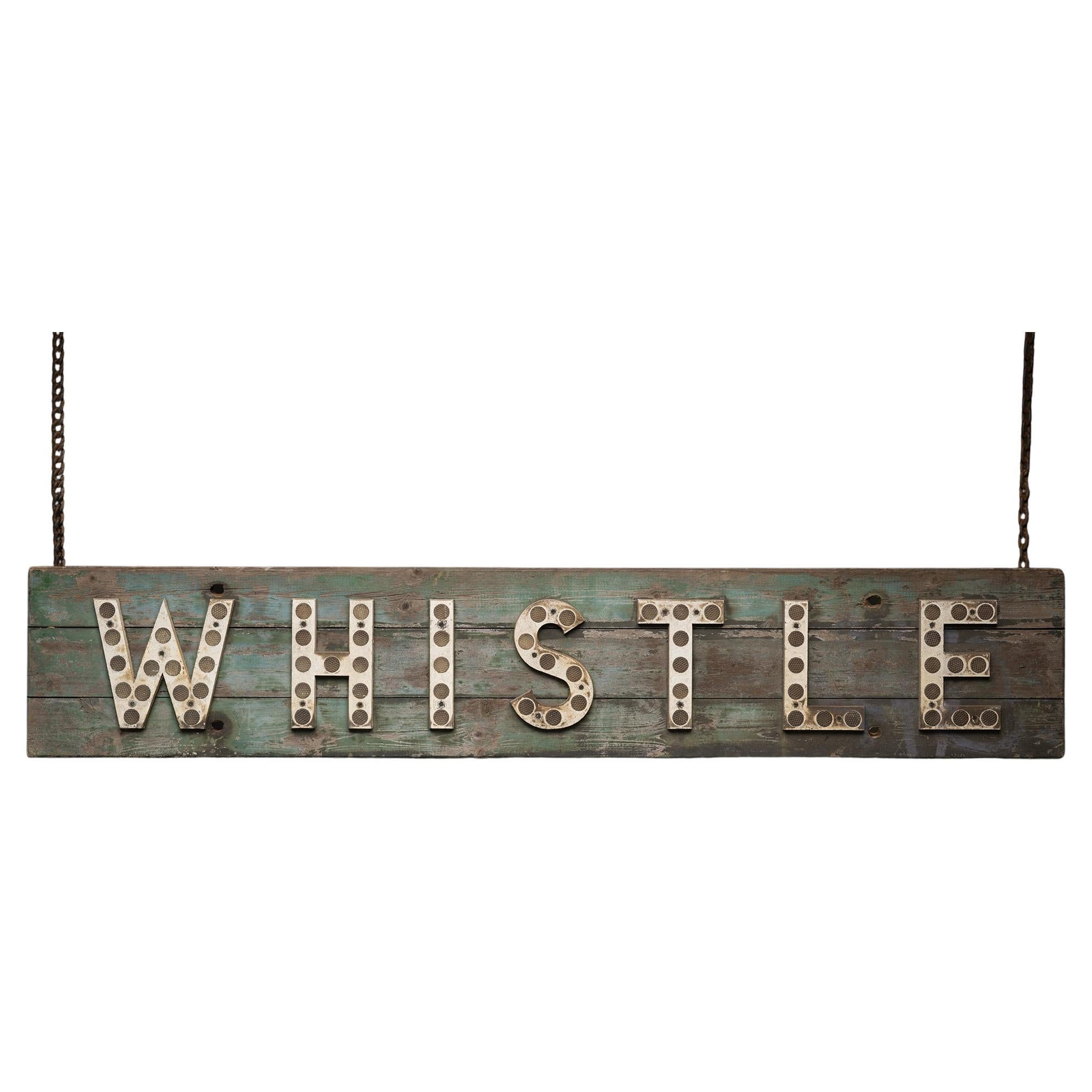 “Whistle” Railway Sign, England 1870 For Sale
