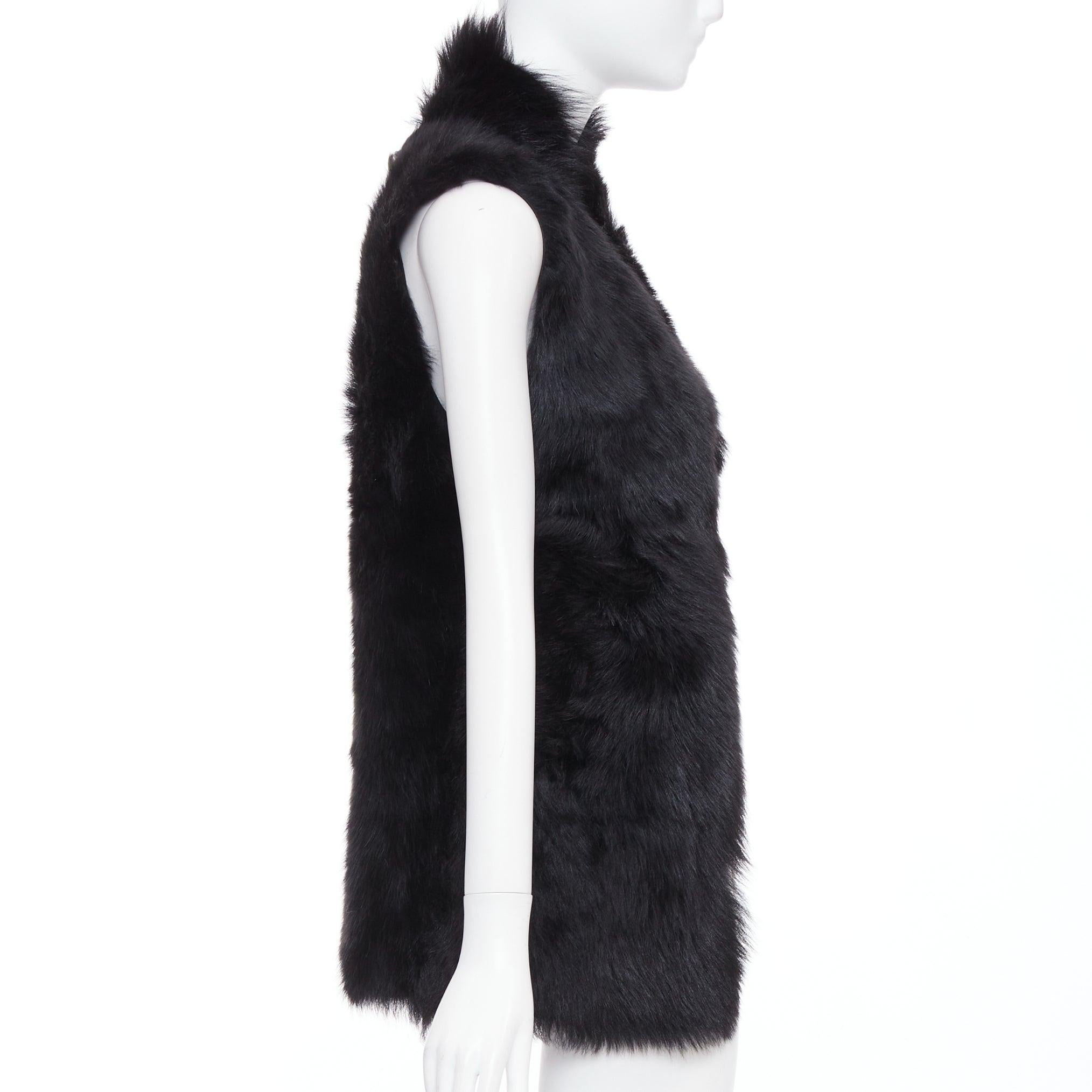 WHISTLES schwarz 100% Lammleder Pelz hohe Weste Jacke XS im Zustand „Hervorragend“ im Angebot in Hong Kong, NT