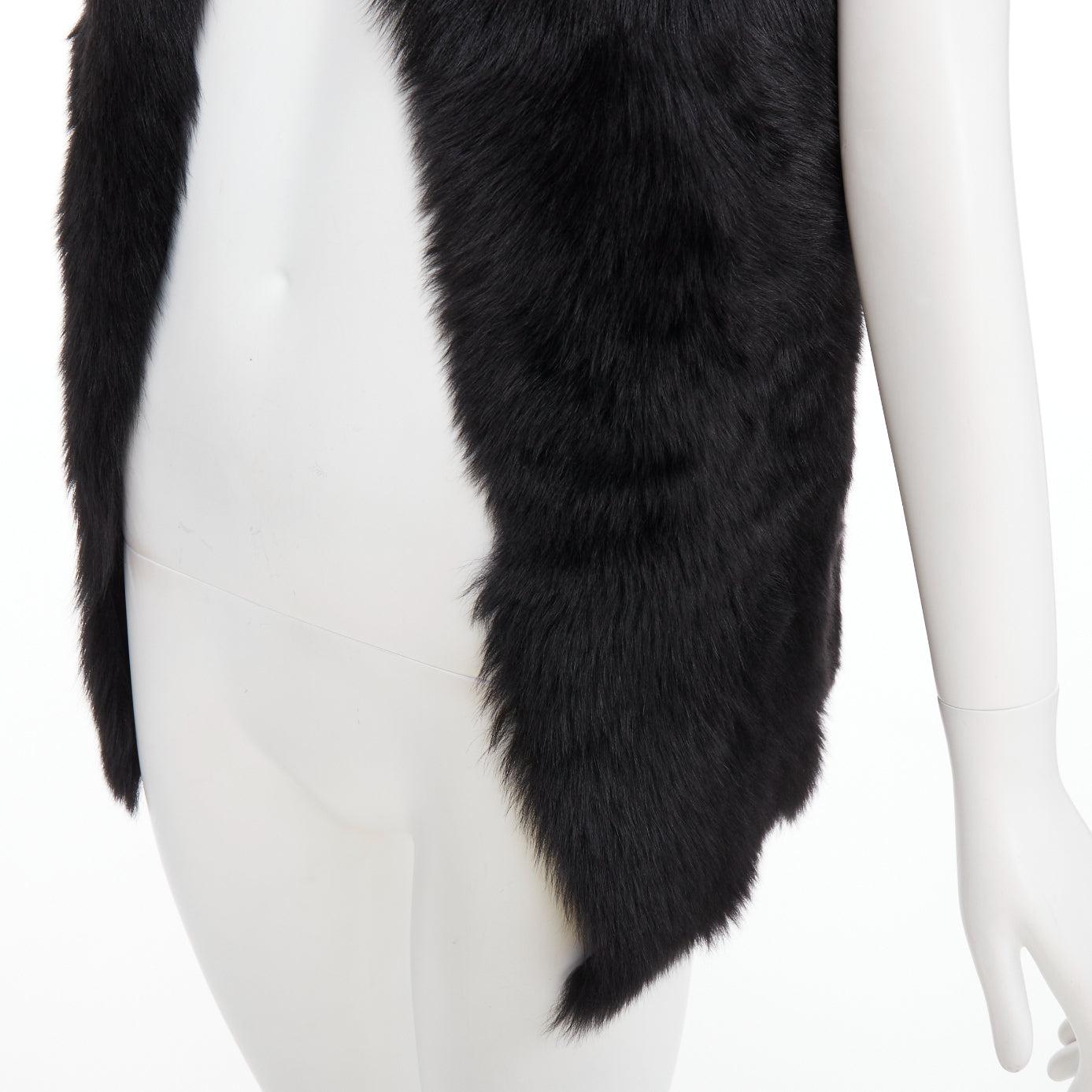 WHISTLES schwarz 100% Lammleder Pelz hohe Weste Jacke XS im Angebot 2