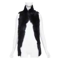 WHISTLES schwarz 100% Lammleder Pelz hohe Weste Jacke XS
