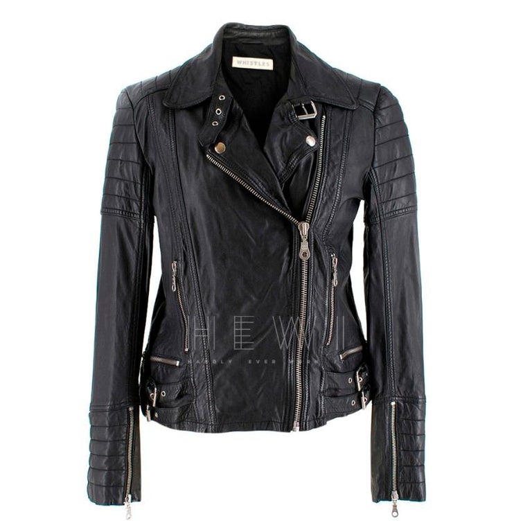 Whistles Black Leather Jacket at 1stDibs