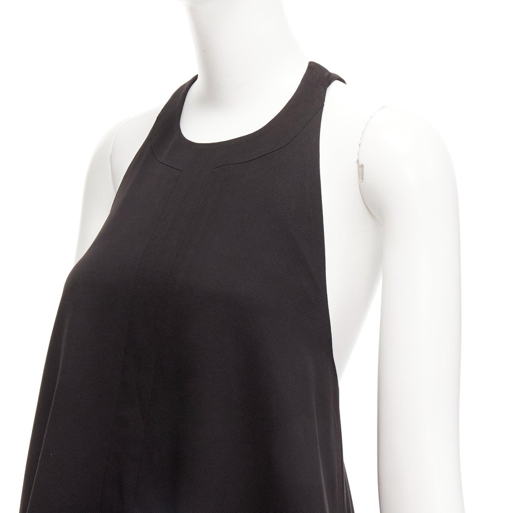 Black WHISTLES black round neck flare hi low long gown dress US4 S For Sale