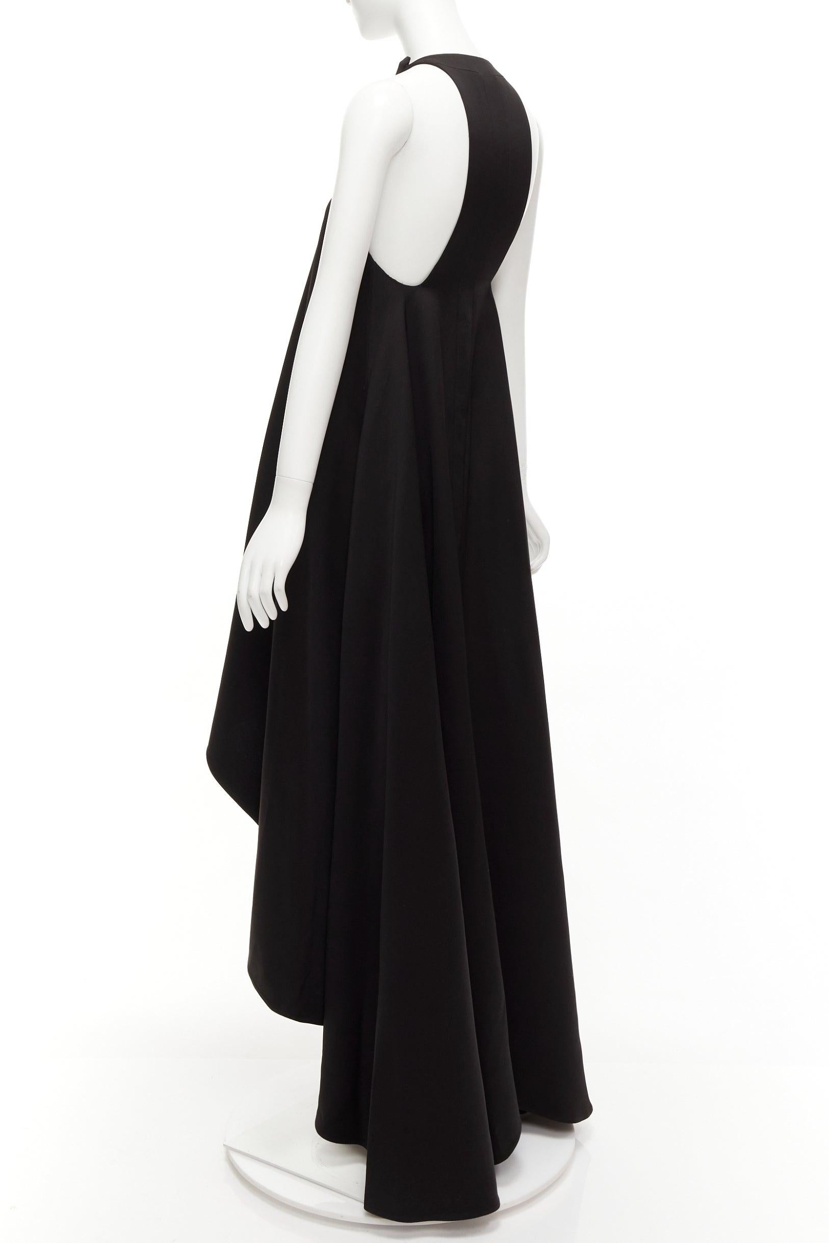 WHISTLES black round neck flare hi low long gown dress US4 S For Sale 1