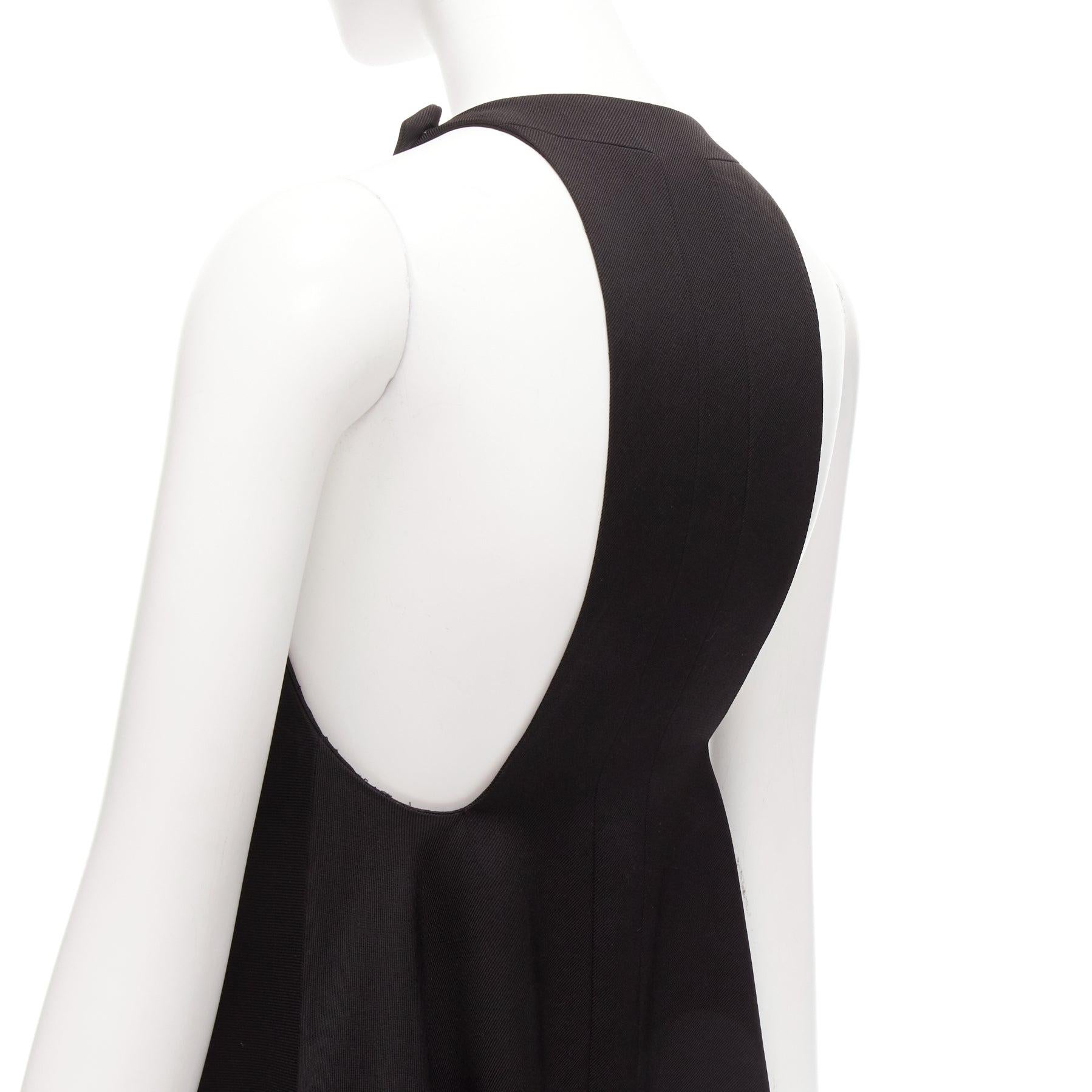 WHISTLES black round neck flare hi low long gown dress US4 S For Sale 2