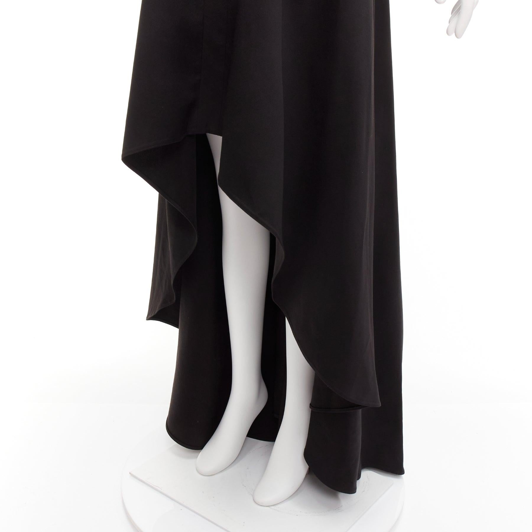 WHISTLES black round neck flare hi low long gown dress US4 S For Sale 3