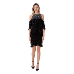 Whistles - Vestito in velluto nero con stampa a costellazione - taglia L.