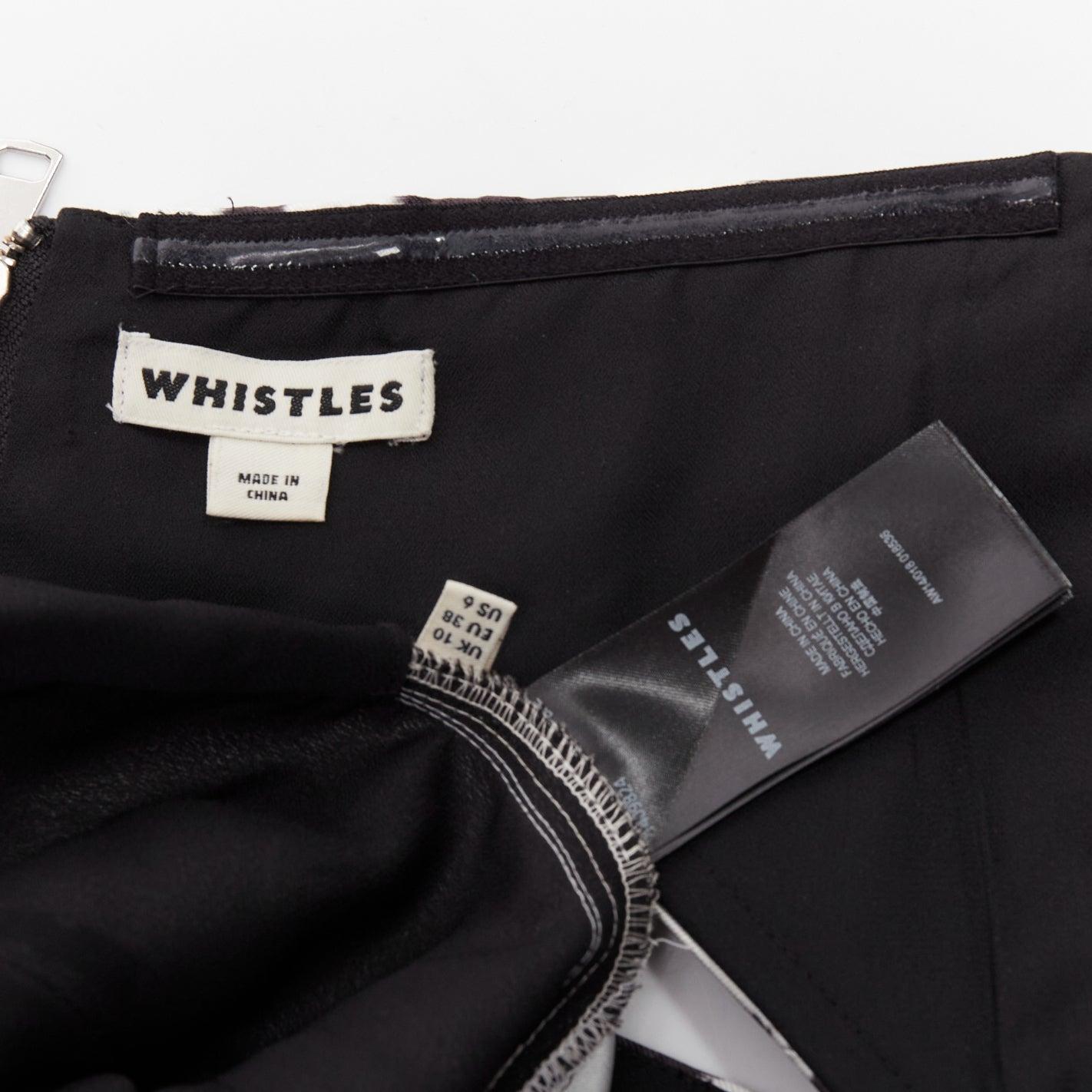 Combinaison WHISTLES large dos nu découpée imprimée abstraite noire et blanche GB10 M en vente 3