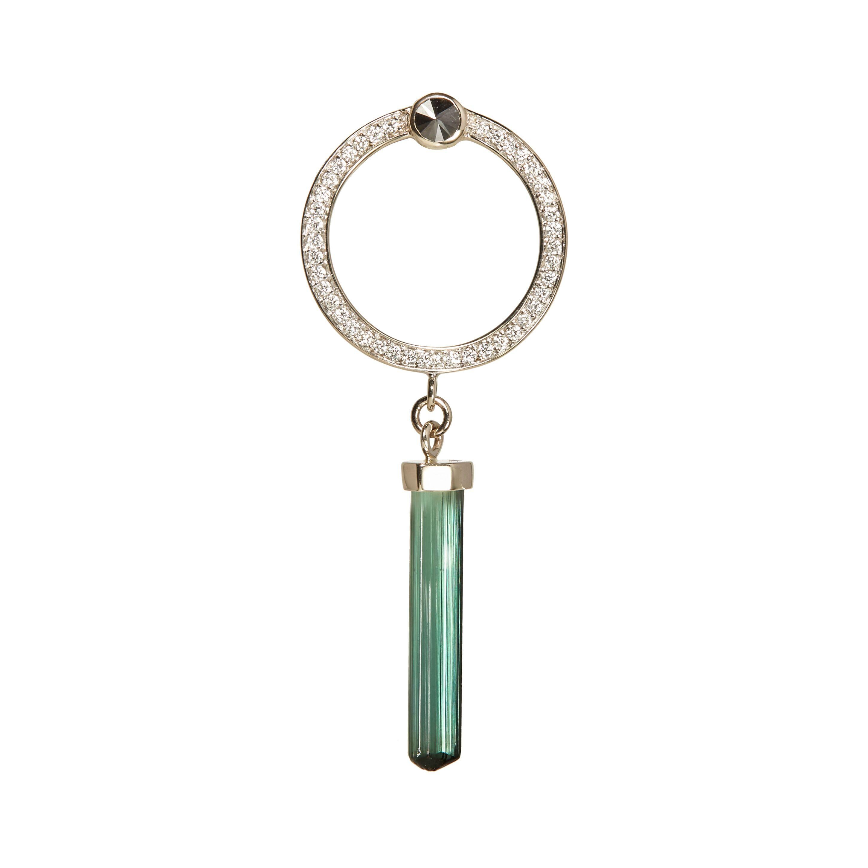 Uncut Green Tourmaline 3144ct & Diamonds Pendant For Sale