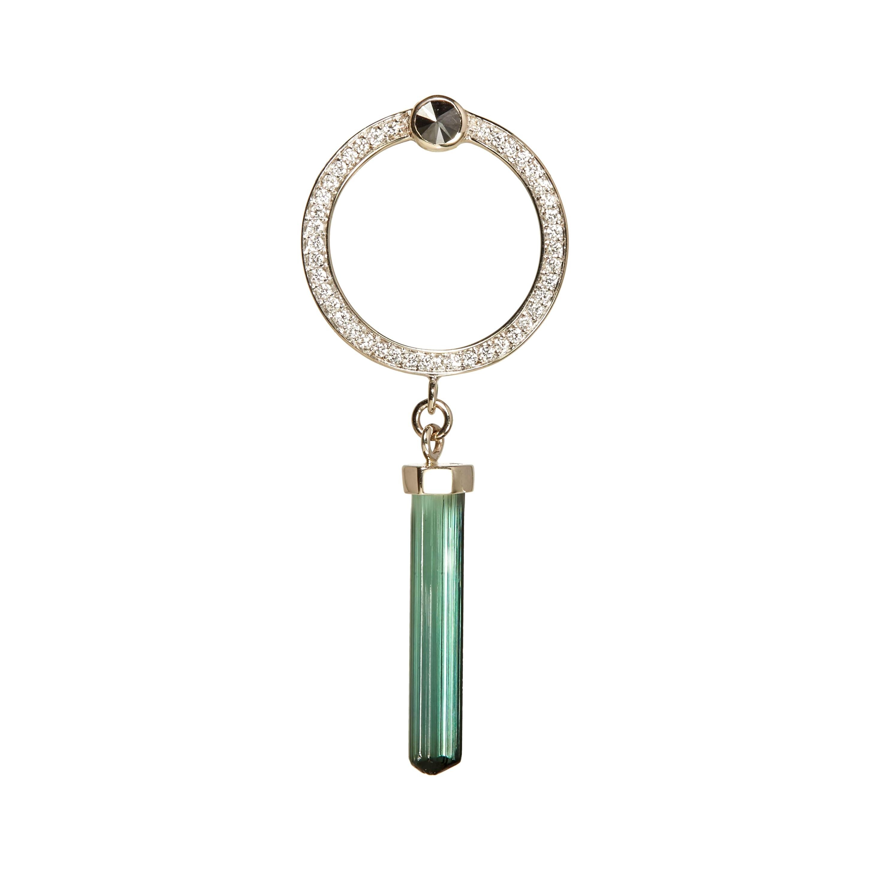 Green Tourmaline 3144ct & Diamonds Pendant For Sale