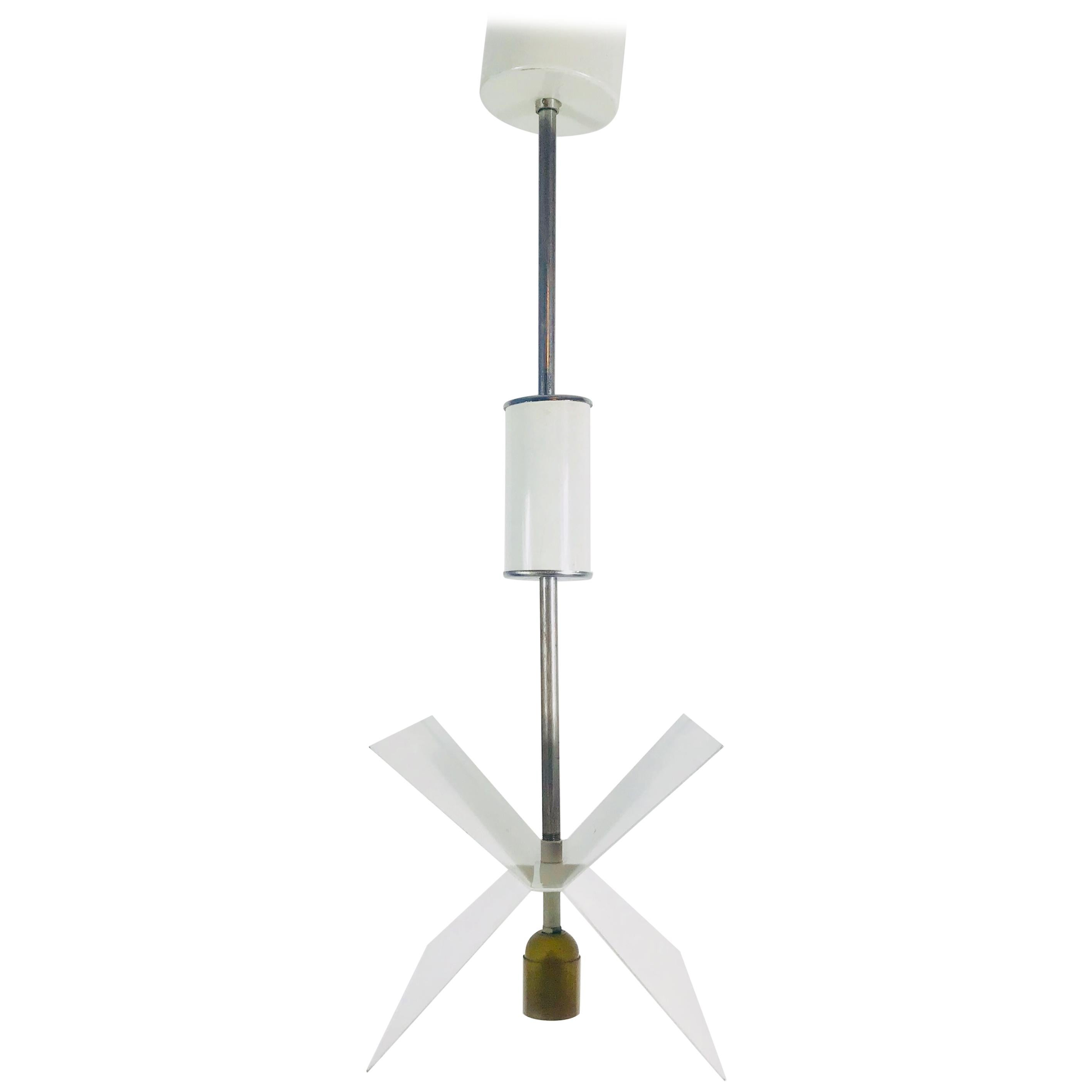 White Metal Italian Space Age Chandelier‚ X-Shape’, 1960s, Italy For Sale