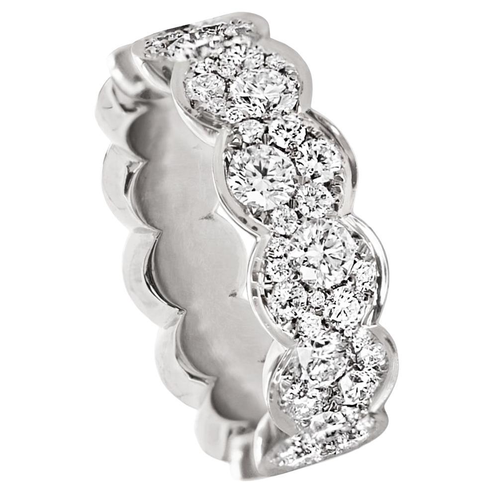 White 1.5 Carat Diamond Mosaic Set Eternity Stacking Wedding Ring