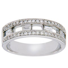 Alliance de mariage en or blanc 18 carats avec diamants de 0,67 carat