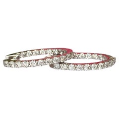 White 18 kt  Gold Huggies Hoop 1.00ct Diamond Earrings