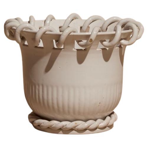 White 1920s Emilie Tessier Ceramic Vase
