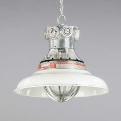 Blanco 1950 Killark U.S. Navy Industrial Cage Pendant Light
