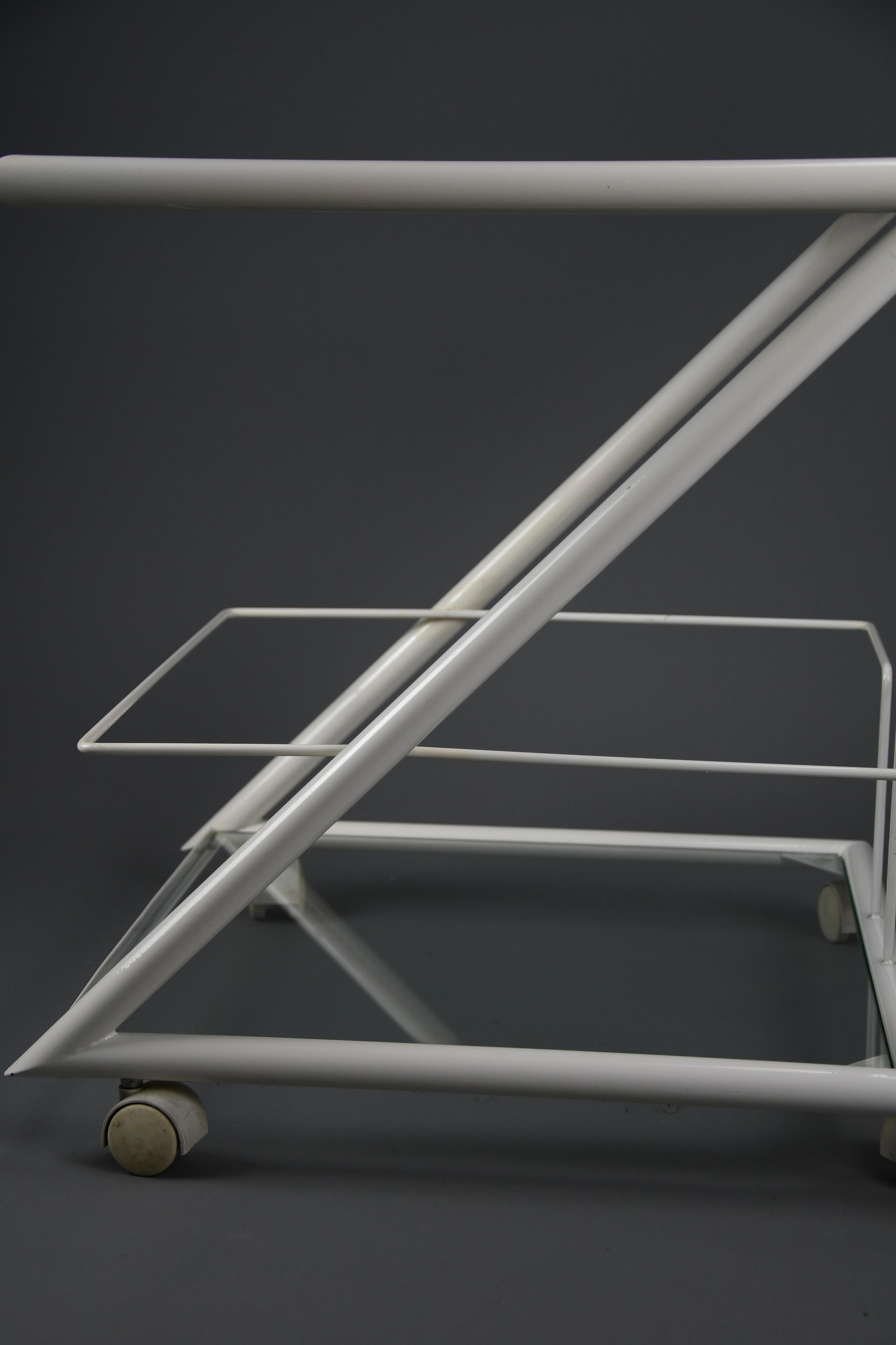 Mid-20th Century White 1960s Dutch Modernist Serving / Bar Trolley For Sale