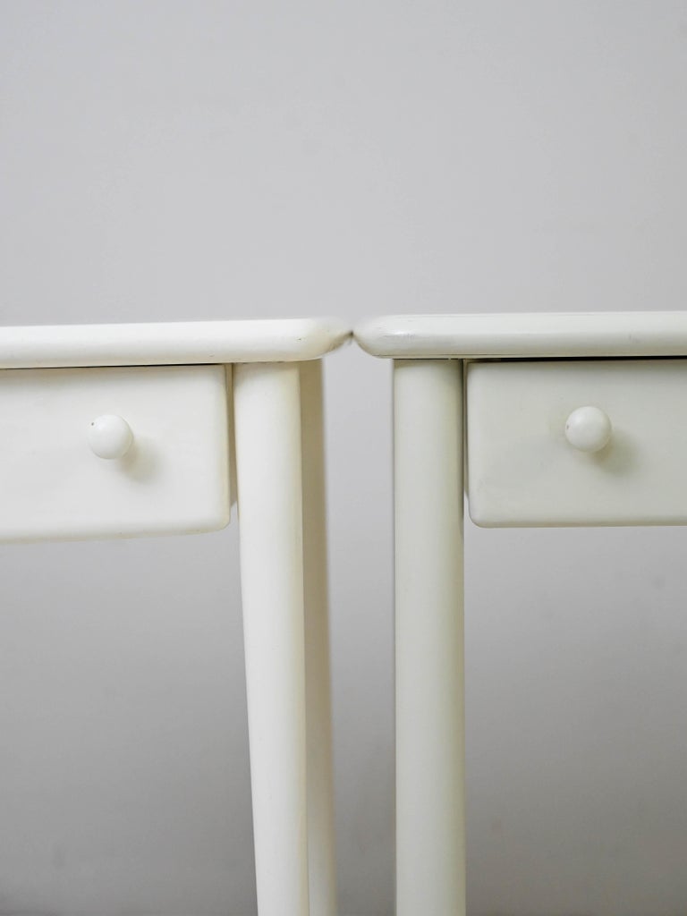 Wood White 1960s Nightstands For Sale