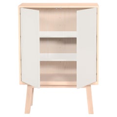 White 2-Door Cabinet ÉGÉE in Ash Wood by Eric Gizard, Paris